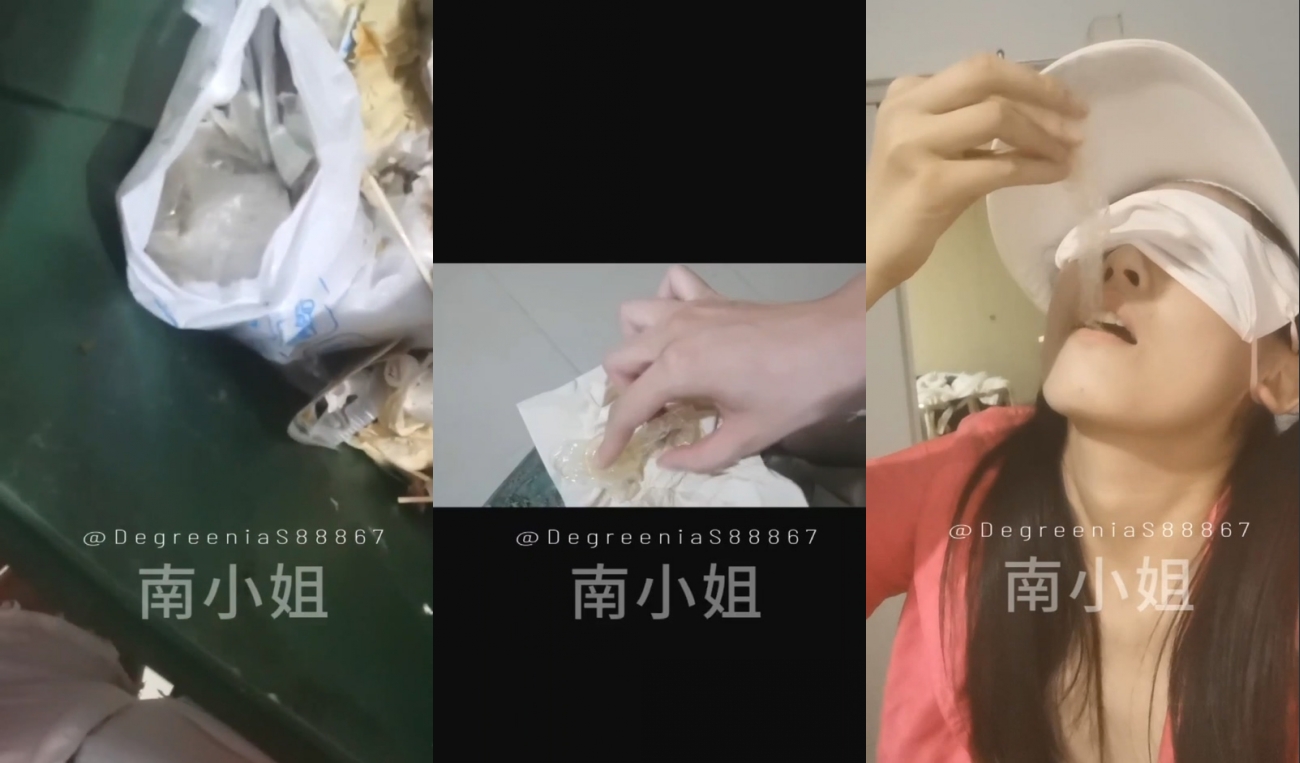 屌炸天！出道即巅峰网红露出界变态狂人【南小姐】私拍全集，男公厕紫薇吃擦过屎的手纸，垃圾桶捡用过的避孕套吃精