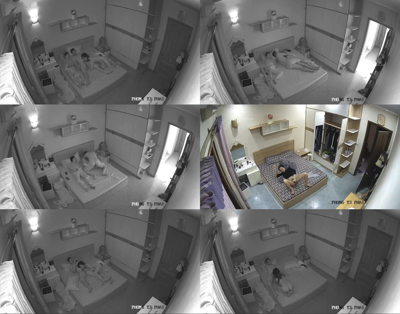 黑客破解家庭摄像头真实偸拍,爱美丽身材苗条小骚妇卧室日常换衣自慰,与两个男人床上玩3P关系很混乱